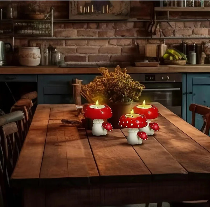 Mycora  Kerzenhalter Pilz | Handgefertigte Deko aus Harz | Teelichthalter & Wohnaccessoire | Natur-inspiriertes Design