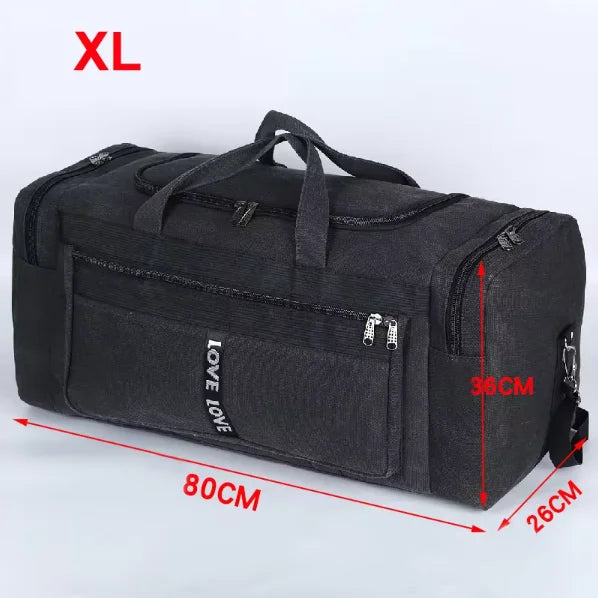 Reisetasche Bravion GearBag | XL Sport- & Trainingstasche aus wasserfestem Canvas | Schultertasche für Männer | 80×26×36 cm oder 60×23×32 cm