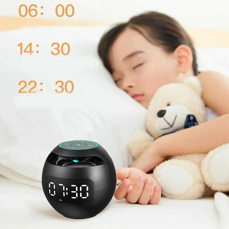 Kugel Lautsprecher Wecker | Bluetooth 5.0 | LED Nachtlicht | 2200 mAh Akku