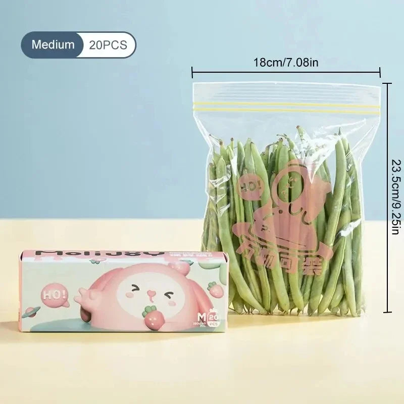 Frischhaltebeutel ZipFresh Set | Wiederverwendbar & Luftdicht | 3 Größen | Für Küche, Gefrierschrank & Meal Prep