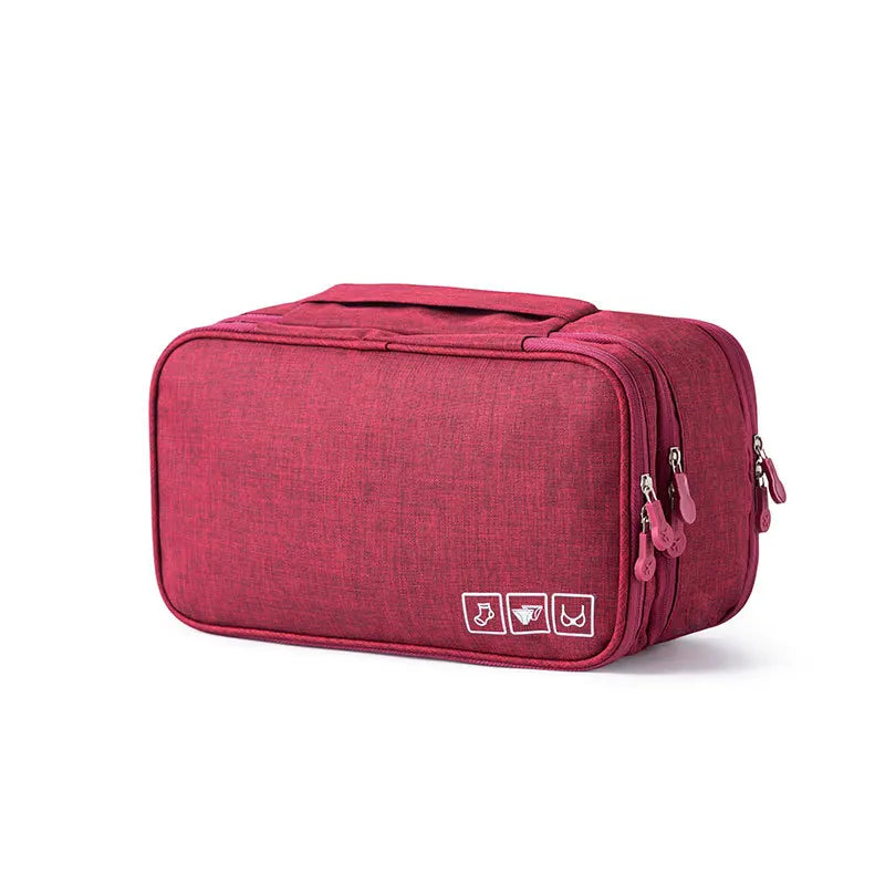 Unterwäsche-Organizer Travinelle | Faltbare Reisetasche mit 3 Fächern | Wasserdicht & Transparent | 30 × 17 × 13 cm
