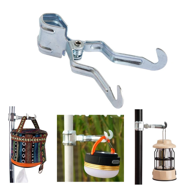 Metall-Klemme GripHook Pro | Rutschfeste Universalhalterung | Für Zeltstangen, Tische & Outdoor-Haken