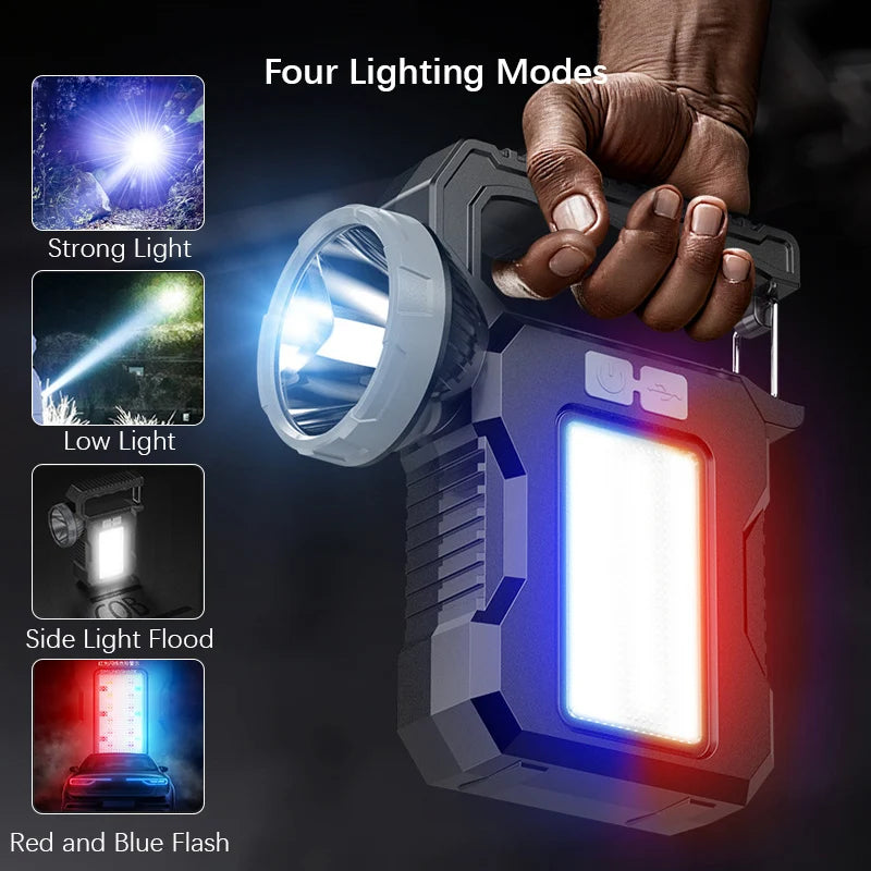 LumoVita Solar Taschenlampe | 4 Leuchtmodi | Wiederaufladbar mit Solar & USB-C | Outdoor & Notfall