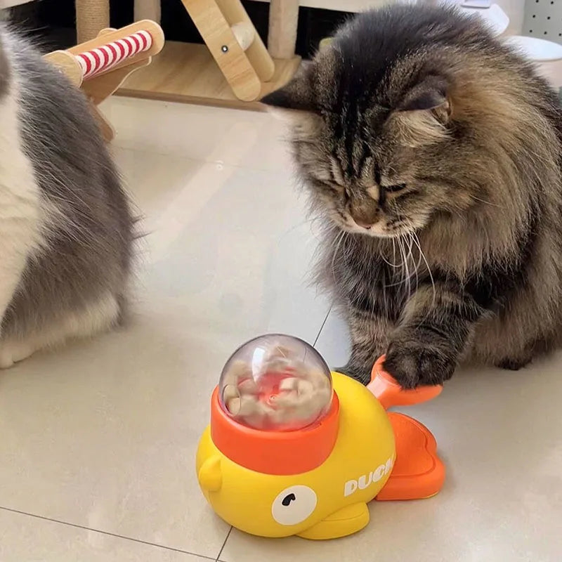 Snackadoo Interaktives Leckerli-Spielzeug Ente | Intelligenter Futterspender für Hunde & Katzen | Trainingsspiel & Slow Feeder