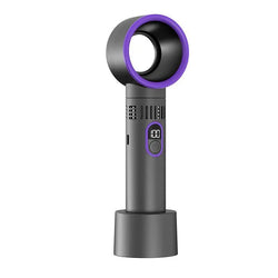 Aervana Bladeless Handventilator mit Digitalanzeige | 100-Stufen Windkraft | USB-Aufladung & 3000mAh Akku | Tragbarer Turboventilator