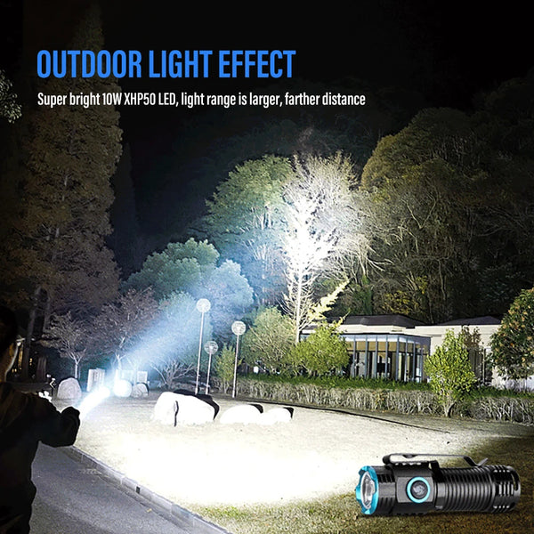 LED Taschenlampe LumiXPro S-359 | Mini XHP50 | Magnetisch & Wiederaufladbar | 1000 Lumen | USB & Clip-Funktion