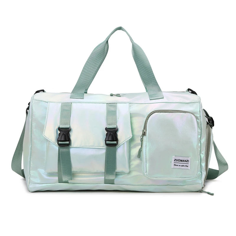 Lumivista Holografische Reisetasche | Stylische Weekender Schultertasche mit Schuhfach | Perfekt für Wochenendtrips & Kurzreisen