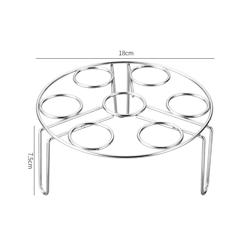 Steamello Eier-Dampfgar-Rack aus Edelstahl | Rostfrei & Hitzebeständig | Für 7 Eier | Ø ca. 17 cm | Ideal für Dampfgarer & Töpfe