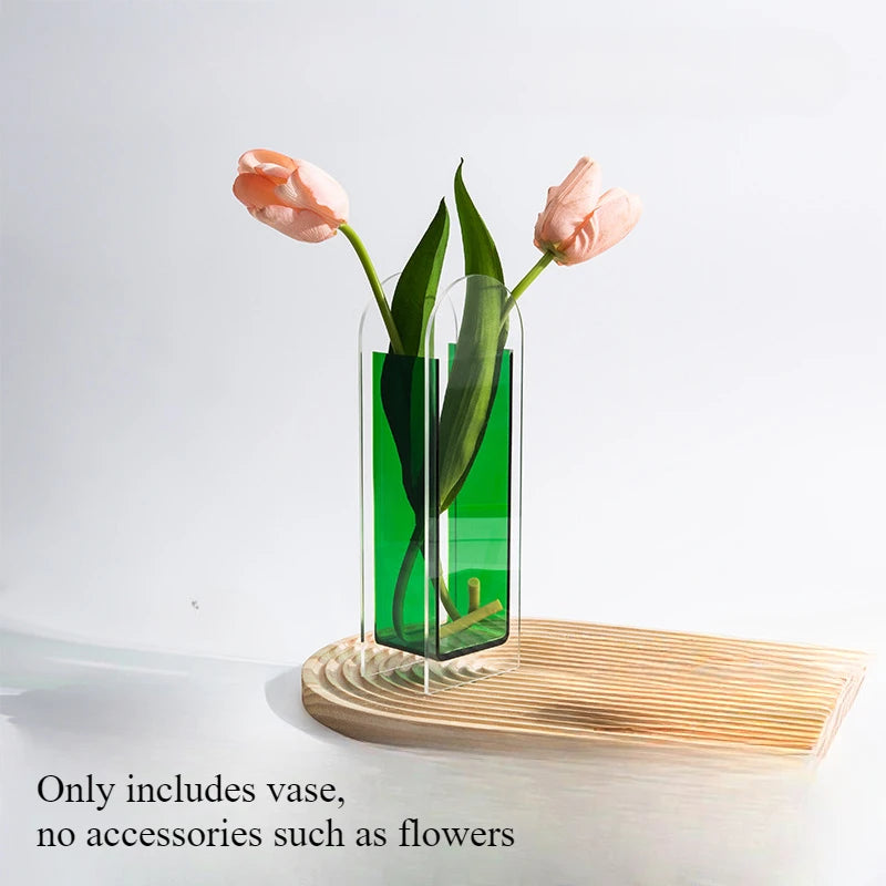 ClearElegance | Acryl Vase Transparent | Minimalistisches Deko-Element | Für Blumen & Hydrokultur