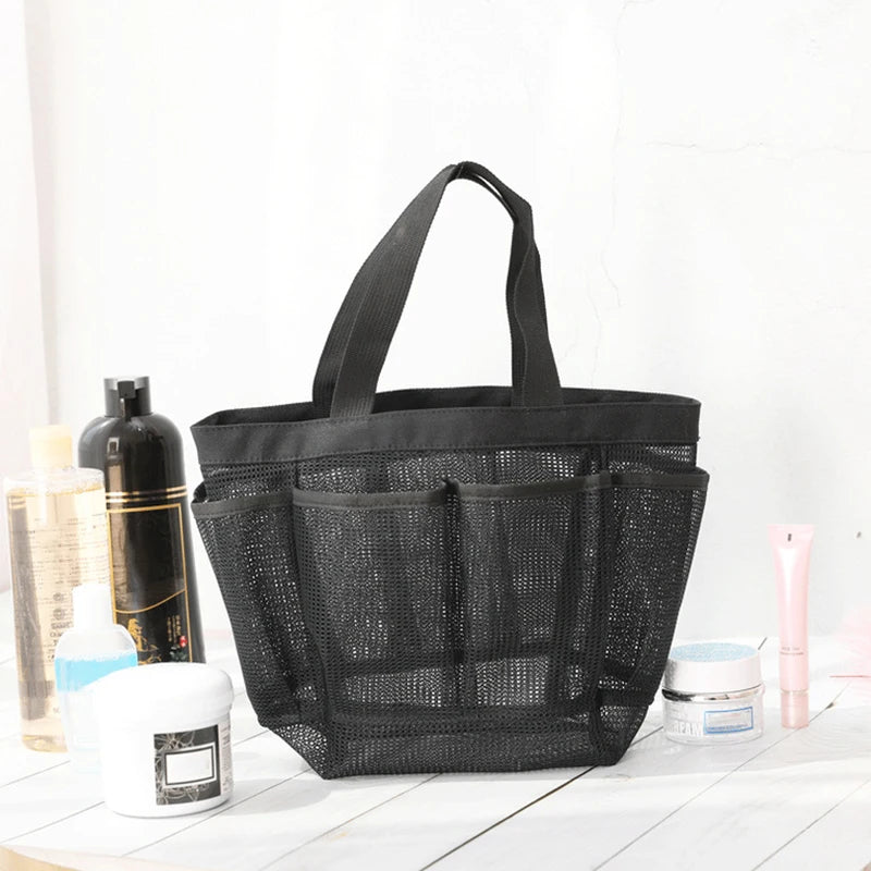 Marivida Mesh Strandtasche mit 8 Fächern | Wasserdicht & Faltbar | Leichte XXL Pooltasche für Strand, Schwimmbad & Urlaub