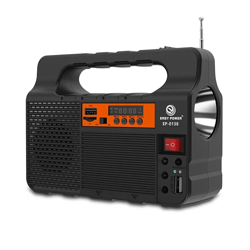Solar-Multifunktionsgerät Solariq Pro | Licht, Powerbank, Radio & Bluetooth-Lautsprecher | Inkl. 3 LED-Lampen & Solarpanel-Anschluss