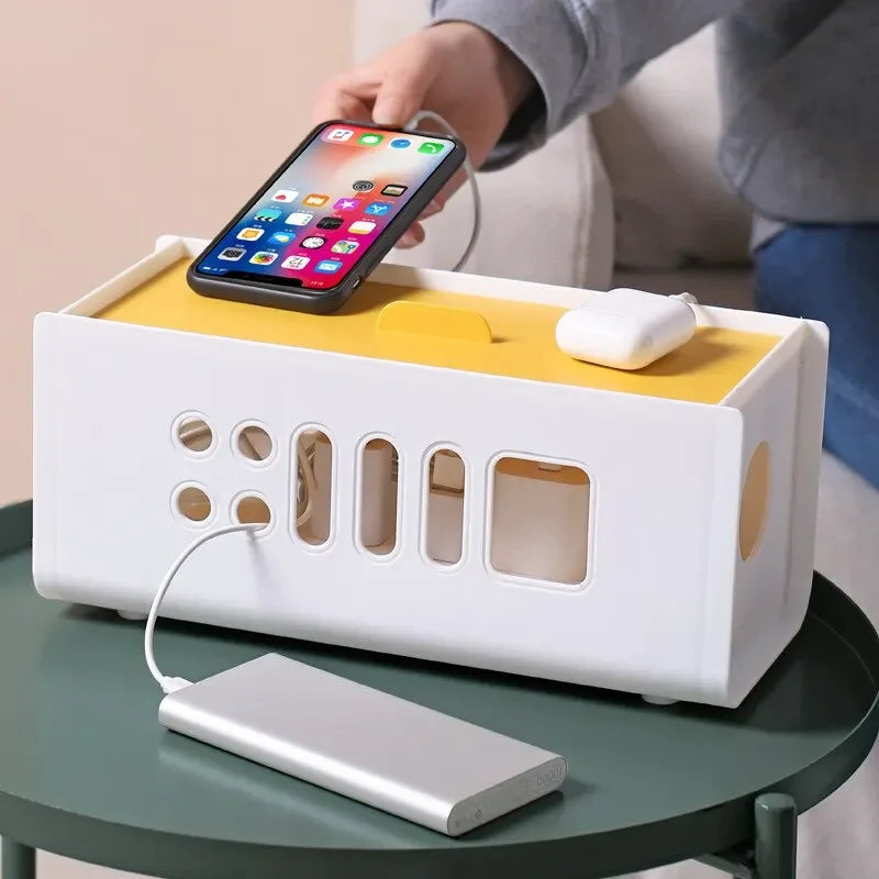 SafeCord Kabelbox Organizer | Hitzebeständig & Sicher | PP-Material | Für Büro, Wohnzimmer & TV-Möbel