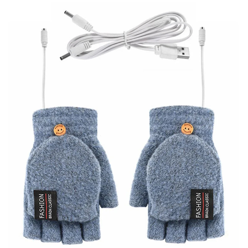 ThermoLoom USB Heizhandschuhe | 3 Wärmestufen | Weiches Strickmaterial | Unisex Einheitsgröße
