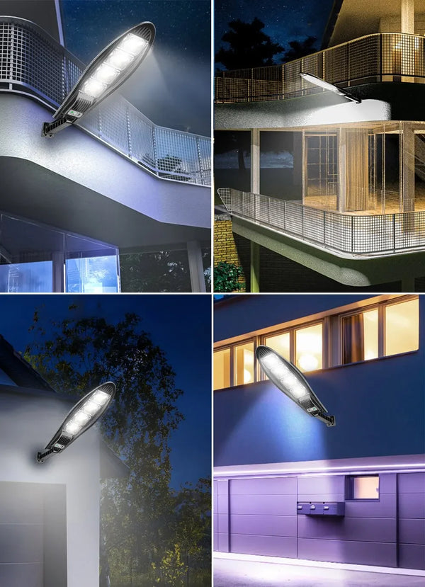 Lumorex Solar Wandleuchte mit Bewegungsmelder & Fernbedienung | 42–168 LEDs | IP65 Wasserdicht | 3 Modi