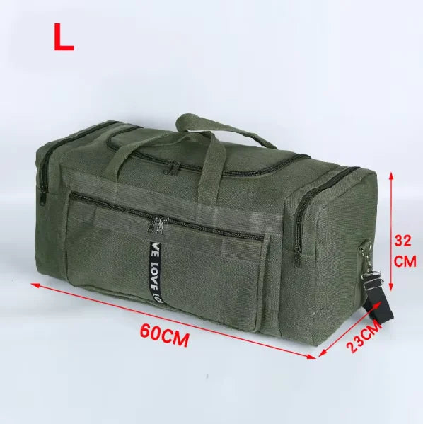 Reisetasche Bravion GearBag | XL Sport- & Trainingstasche aus wasserfestem Canvas | Schultertasche für Männer | 80×26×36 cm oder 60×23×32 cm