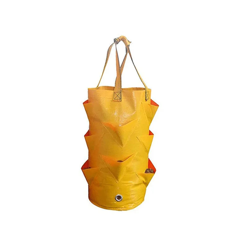 Growpura Pflanzsack Gemüse & Erdbeeren | 3 Gallonen PE Anzuchttasche mit Taschen | Wiederverwendbar & Wasserdicht