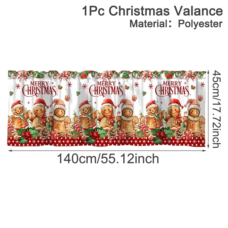 Weihnachts-Kurzgardinen NoëlHome | Festliche Fensterdeko | 100 % Polyester | Für Küche & Bad | 2025 Weihnachtskollektion