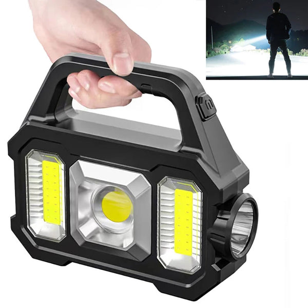 SolarTorch Pro 2205 | LED Suchscheinwerfer mit Solar- & USB-Ladung | 6 Lichtmodi | Powerbank-Funktion | Outdoor-Wasserdicht