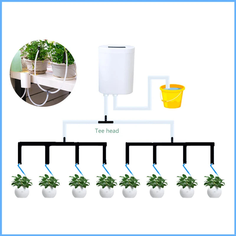 Planturo AquaSmart Automatisches Bewässerungssystem mit 2/4/8 Tropfköpfen | Wiederaufladbar & Zeitsparend | Für Zimmerpflanzen & Balkon