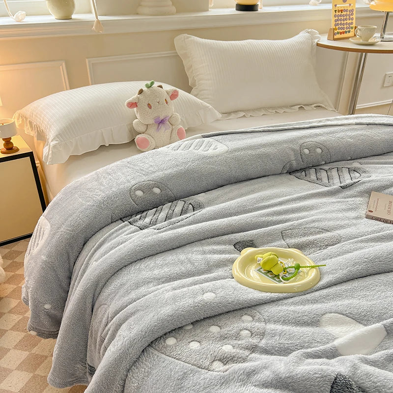 Aurevra | Schneeflocken-Decke | Weiche Velours-Kuscheldecke | Leicht & Hautfreundlich | Atmungsaktiv & Vielseitig