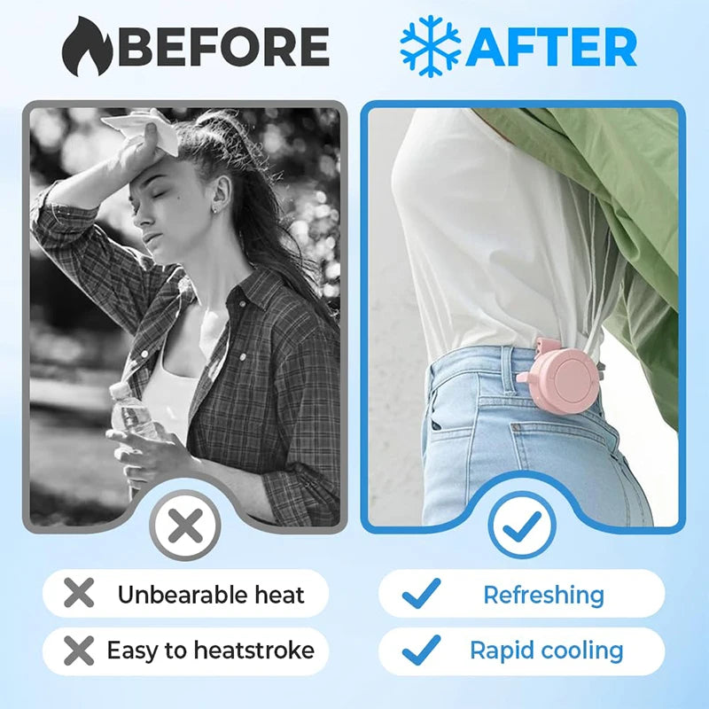 BreezeClip Mini Ventilator | USB-Aufladbar & Geräuscharm | Ohne Rotorblätter | Zum Anclippen an Shirt, Gürtel oder Hals
