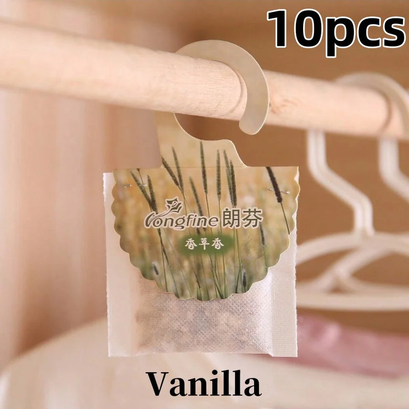 Aromessenz Duft-Sachets für Kleiderschrank & Räume | 5/10 Stück | Lang anhaltender Duft | Mit Aufhänger | Aromatherapie & Lufterfrischer