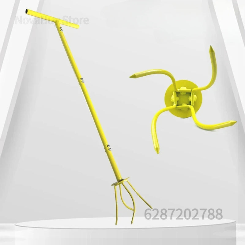 Terrapik Ergonomischer Bodenkrallen-Lockerer mit T-Griff | Höhenverstellbar | Für Garten & Beetpflege | Manuelles Grabwerkzeug