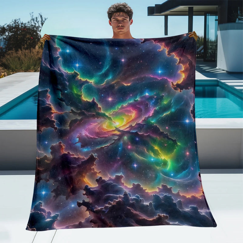 Sternenhimmel-Decke CosmoDream | 3D-Design | Weiches Flanell | Für Sofa, Bett & Reisen