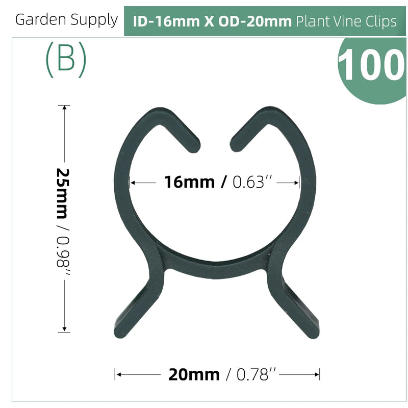 ClipPlant Max | 100er-Set Pflanzenclips in 2 Größen | Für Tomaten, Kletterrosen & Gemüse | UV-beständigc