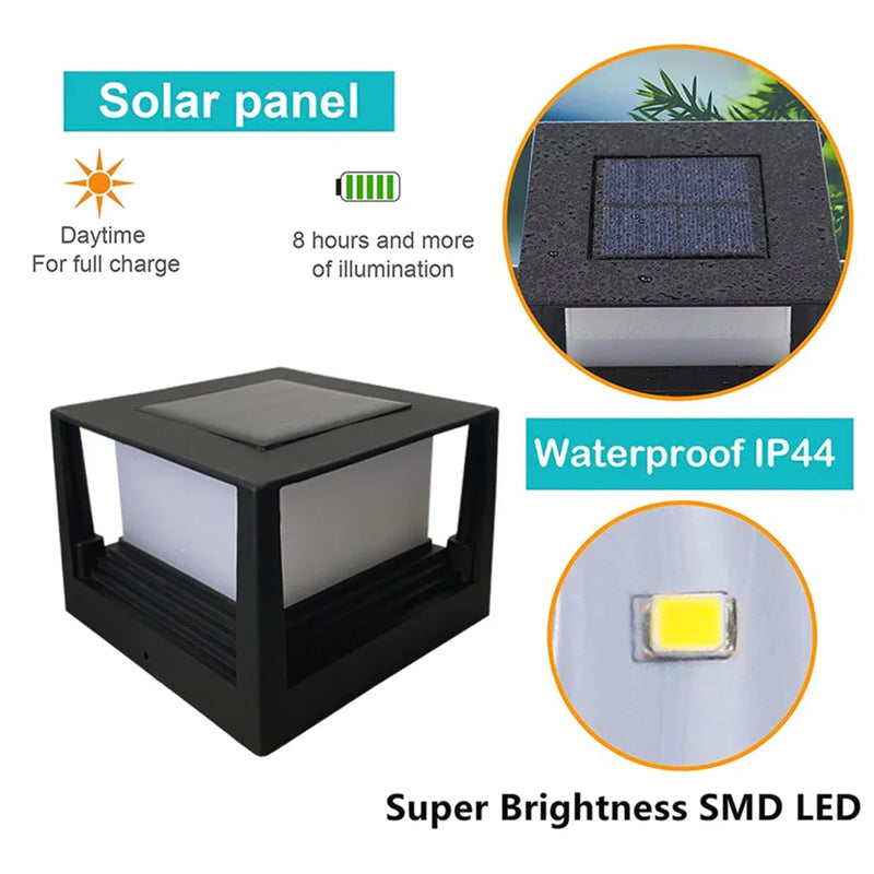 LumaPira DuoLight Solar-Pfostenleuchte LED | IP54 Wasserdicht | Weiß & Warmweiß | Für Zaun, Terrasse & Gartenpfosten