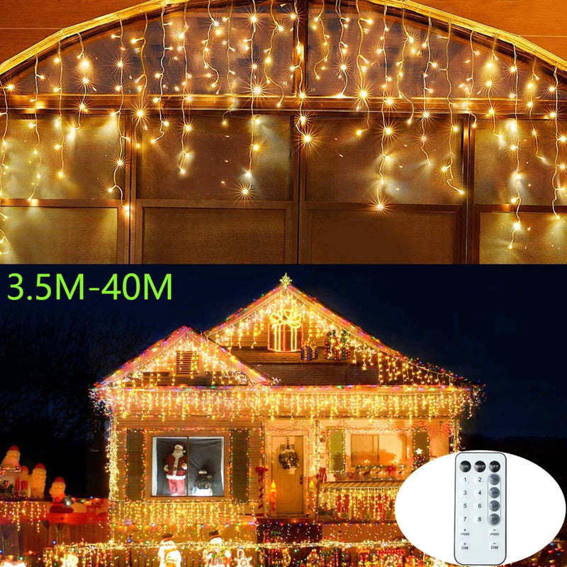 LED-Eiszapfen-Lichtervorhang Glacielle | Warmweiß, Kaltweiß oder RGB | 3,5–40 m | Wasserdicht & Verbindbar | Für Weihnachten, Hochzeit & Outdoor-Deko
