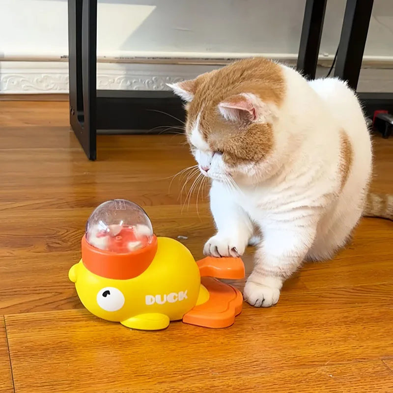 Snackadoo Interaktives Leckerli-Spielzeug Ente | Intelligenter Futterspender für Hunde & Katzen | Trainingsspiel & Slow Feeder