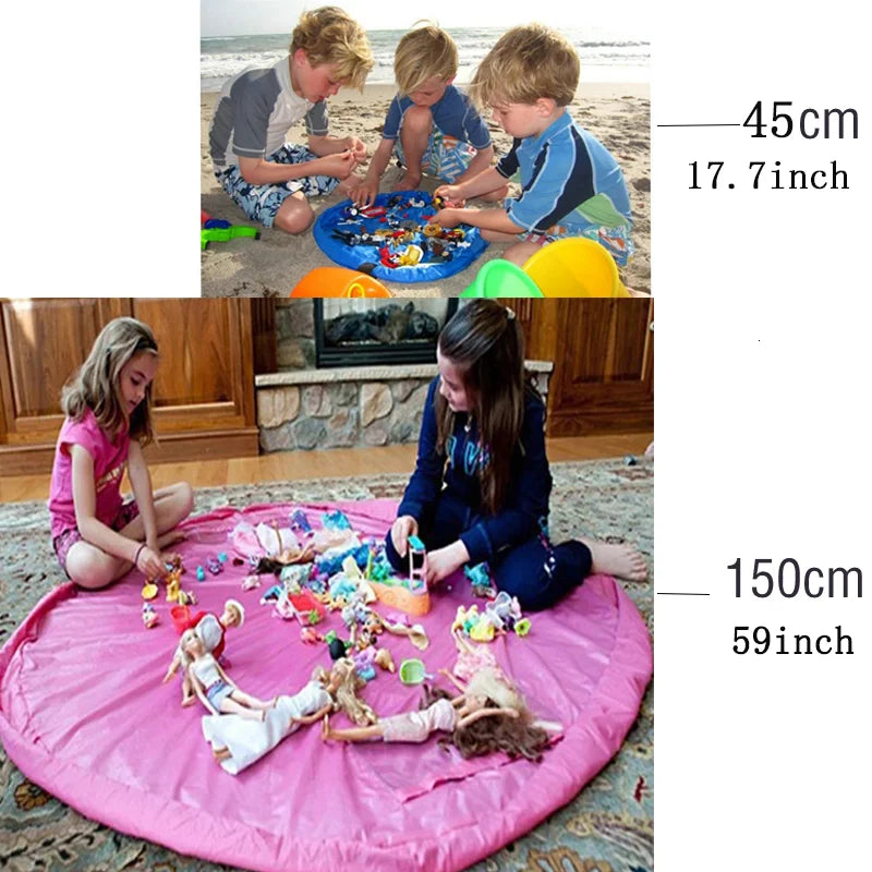 PlayTidy Spielzeug-Aufbewahrungsmatte für Kinder | 2-in-1 Spielteppich & Aufbewahrungstasche | Robustes Oxford-Gewebe | Ø 150 cm
