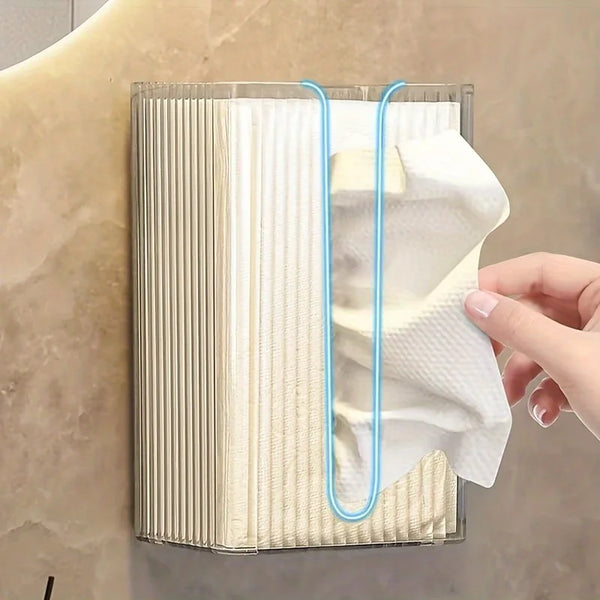 Lucentra Wand-Taschenbox | Transparenter Acryl-Tücherhalter | Wandmontierbarer Papiertuchspender für Bad & Wohnzimmer | Multifunktional & Modern