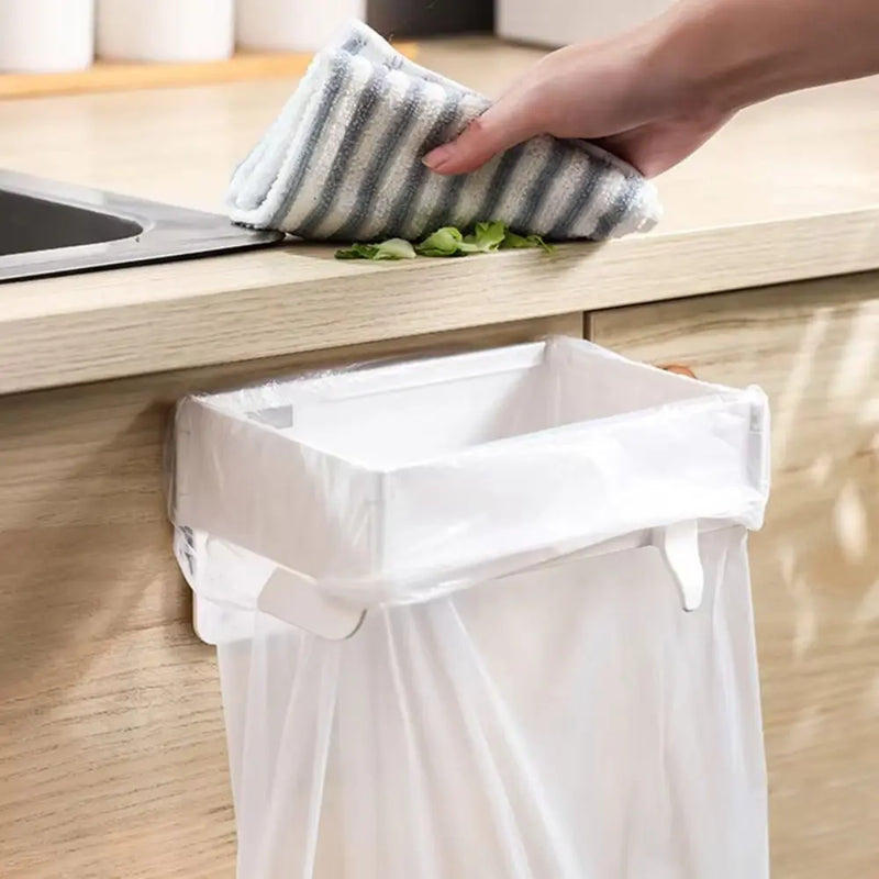 EcoFold Faltbarer Müllbeutelhalter | Kunststoff | Platzsparend & Stabil | 18,5×12,5×5,5 cm | Weiß/Grau