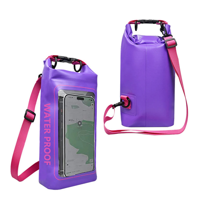 AquaVault Wasserdichte Dry Bag 2L | Mit Touchscreen-Fenster | Outdoor Tasche für Kajak, Trekking & Wassersport