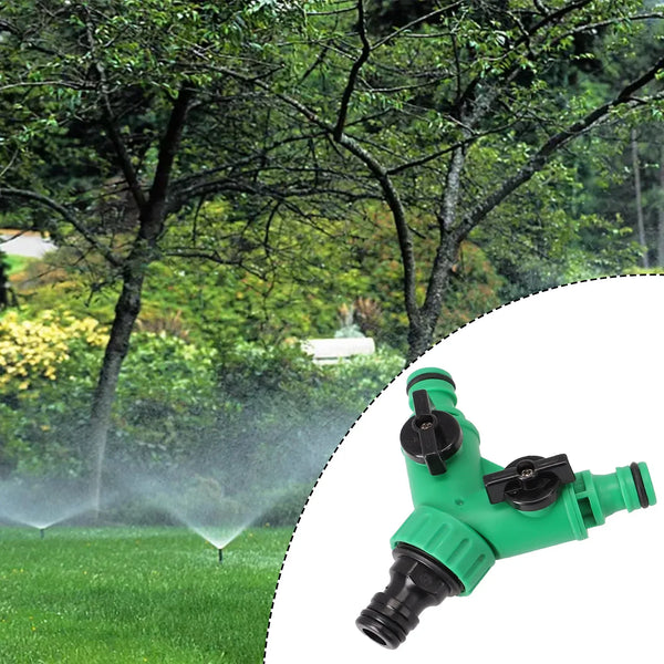 Wasserschlauch-Adapter Aquaflex Duo | 2-Wege-Verteiler mit Drehregler | Robustes ABS | 3/4 Zoll Anschluss