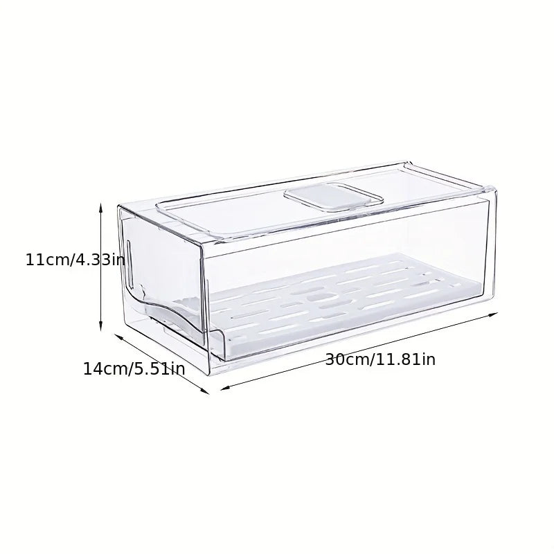 Frigova FreshSlide Kühlschrank Aufbewahrungsbox | Schubladensystem für Fleisch, Eier & Gemüse | Platzsparend & Frischhaltend