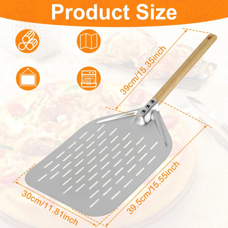 BakeLifter | Pizzaheber mit Holzgriff | Antihaft & Leicht | Für Pizza, Brot & Kuchen | 16,5–30 cm