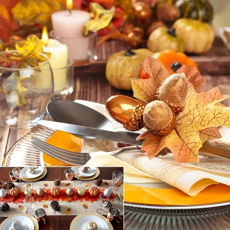 TwinLeaf | 10er Set Künstliche Ahornblätter | Herbstdeko für Halloween, Hochzeit & Thanksgiving
