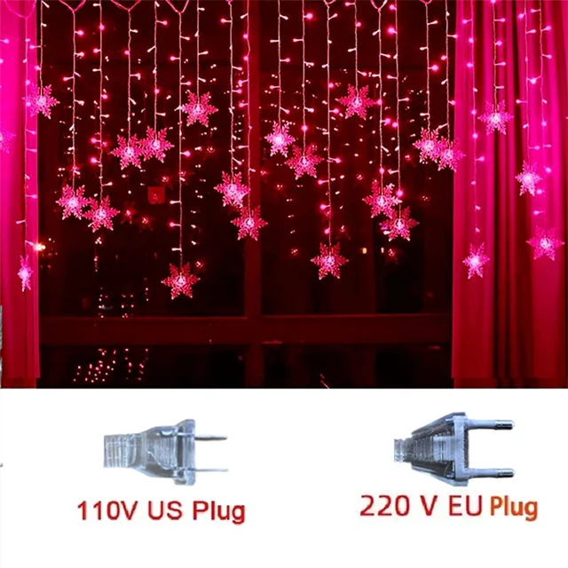 LED Schneeflocken Lichterkette SnowGleam | 3,2 m Vorhangbeleuchtung | 8 Modi | Wasserdicht IP44 | Weihnachts- & Partydeko
