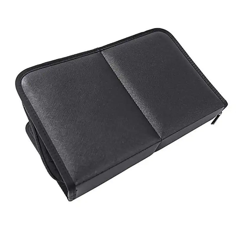 Pinselia Make-up Pinsel Tasche 29 Fächer | Faltbar & Wasserdicht | Profi-Organizer für Reisen & Studio | PU-Leder | Schwarz