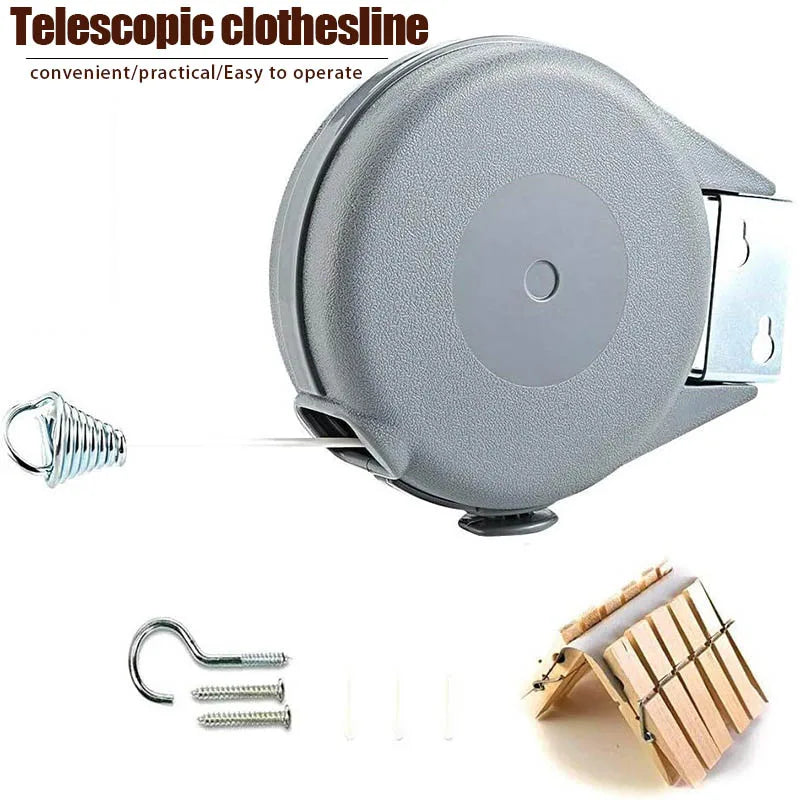 SpaceDry Teleskop-Wäschespinne | 12 Meter Ausziehbare Wäscheleine | Automatisch einziehbar | Für Innen & Außen