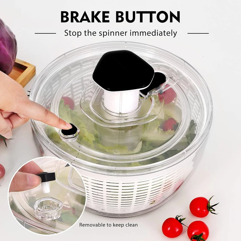 SpinVita Salatschleuder 6 Liter | Einhandbedienung & Rutschfester Stand | Trockner & Mixer für Salat, Kräuter & Beeren | BPA-frei & Großvolumig