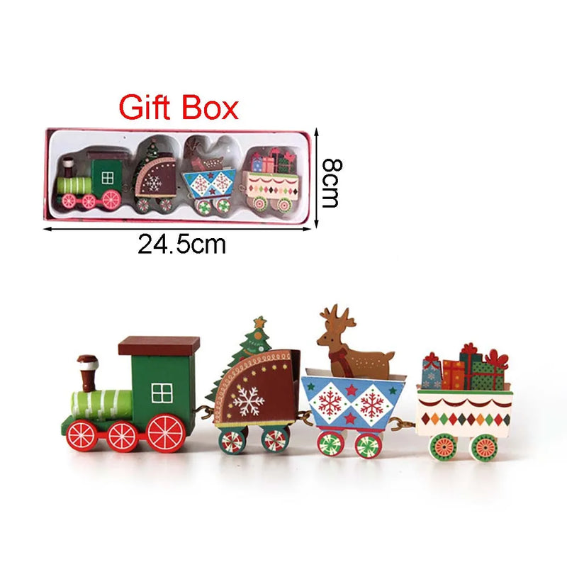 Nordica Express | Weihnachtszug Deko aus Holz | Bewegliche Lok & Waggons | Festliche Tischdeko & Geschenkidee