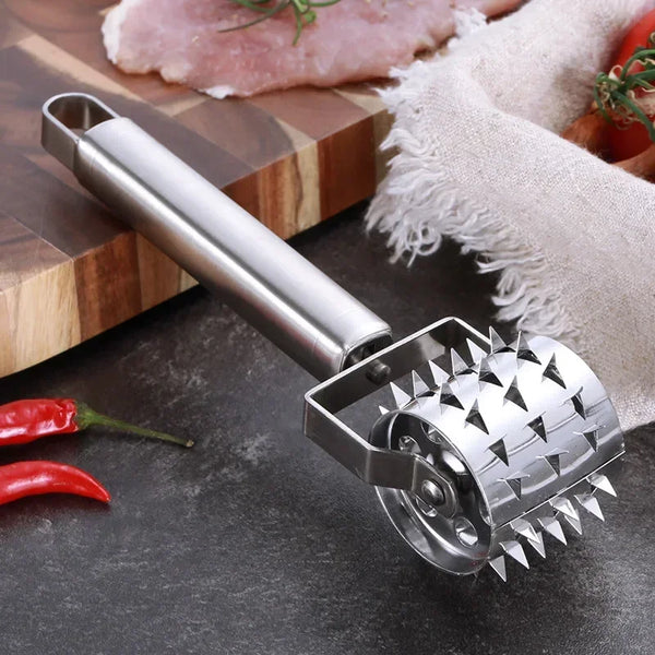 SteelTender Fleischklopfer | Edelstahl Fleischzartmacher mit Schlagkopf | Für Steak, Schnitzel & Schweinefleisch | 18 cm