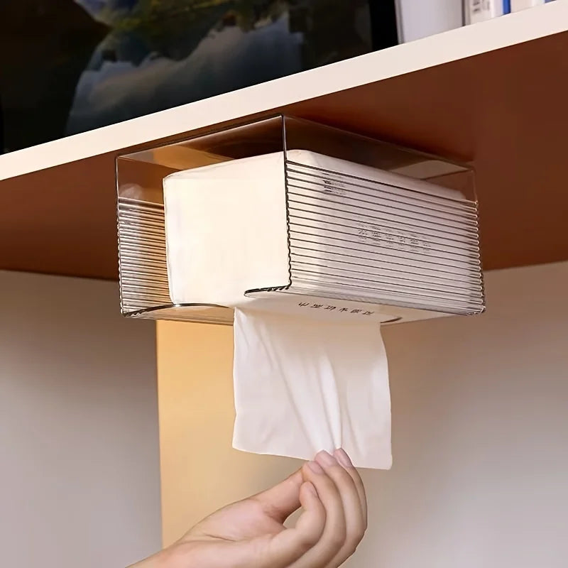 Lucentra Wand-Taschenbox | Transparenter Acryl-Tücherhalter | Wandmontierbarer Papiertuchspender für Bad & Wohnzimmer | Multifunktional & Modern