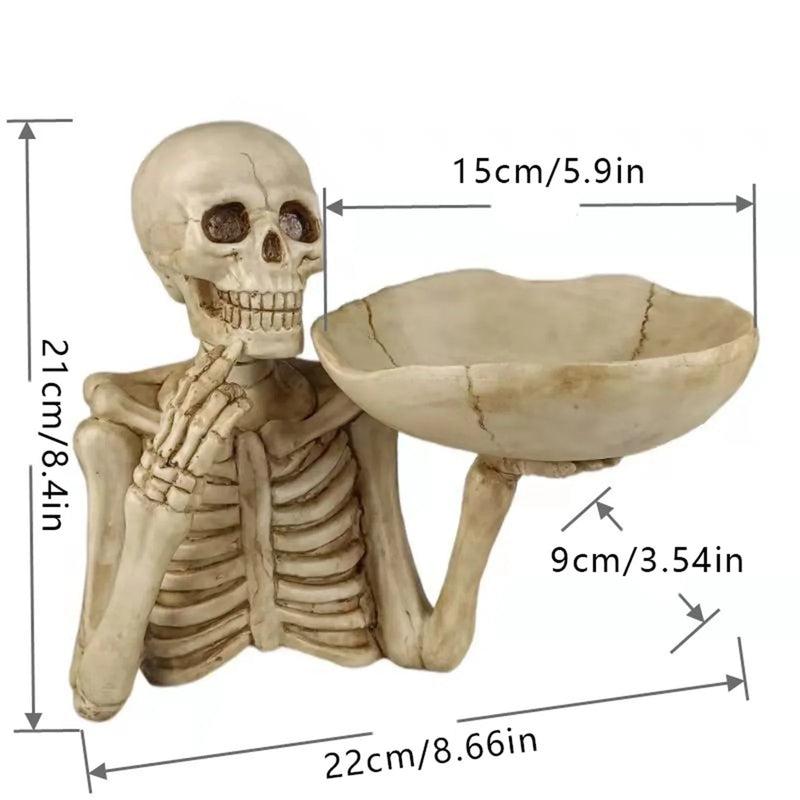 SkullServe | Schädel Deko-Tablett aus Harz | Gothic & Halloween Akzent | Vielseitig nutzbar