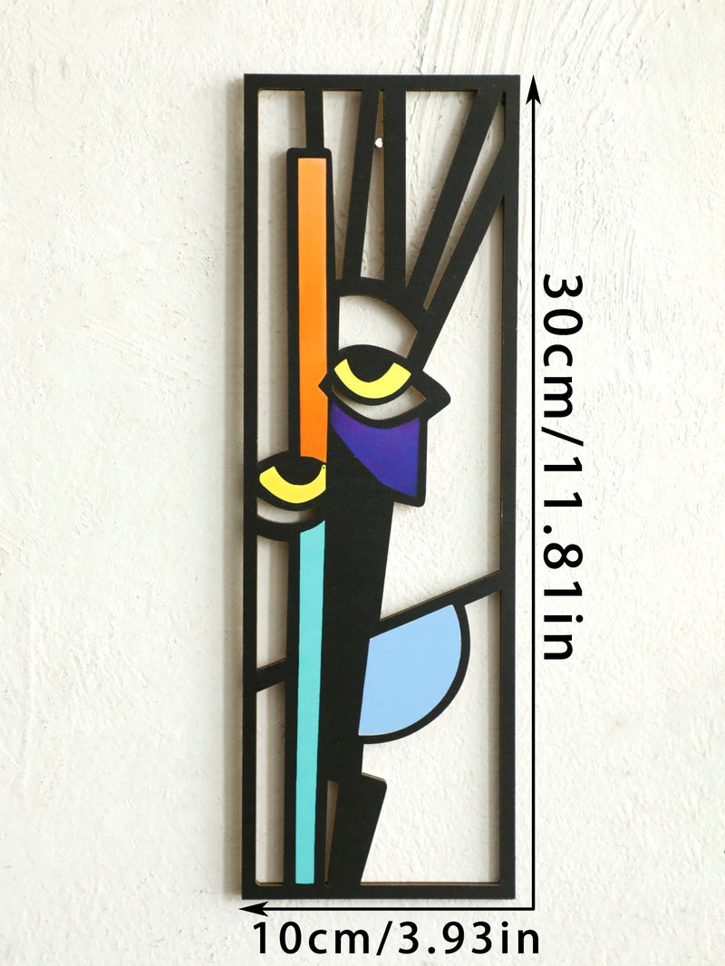 Aurevo Wanddeko Holz | Abstraktes Gesicht | Moderne Wandkunst | Für Wohnzimmer, Schlafzimmer & Büro