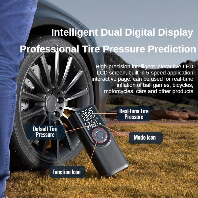 Digitale Akku-Luftpumpe AirSure Pro | 150 PSI | 6000 mAh Powerbank | LED-Licht & Automatischer Stopp | Für Auto, Fahrrad, Ball & Mehr